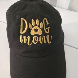 Dog Mom Black and Gold Cap